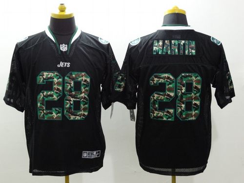 Nike Jets #28 Curtis Martin Black Men's Stitched NFL Elite Camo Fashion Jersey